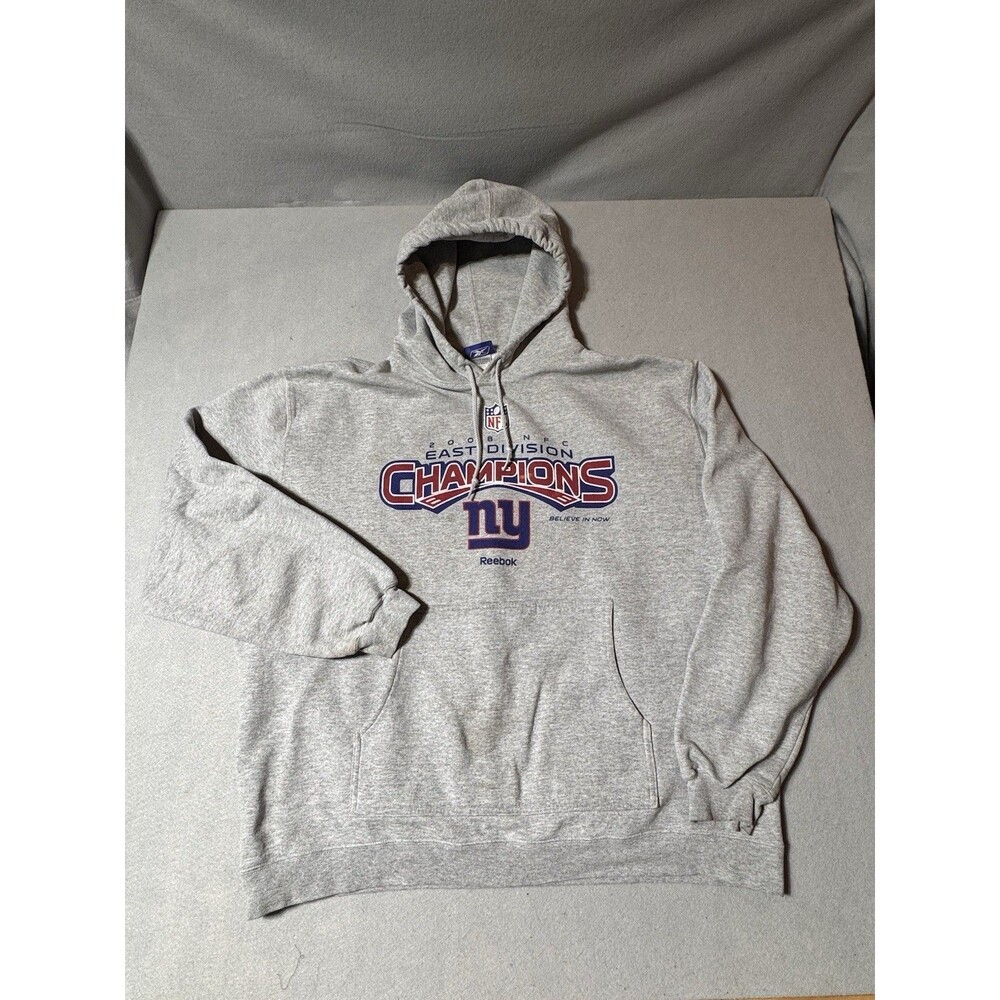 Vintage Reebok New York Giants 2008 NFC Champions Gray Hoodie Men’s Size XL